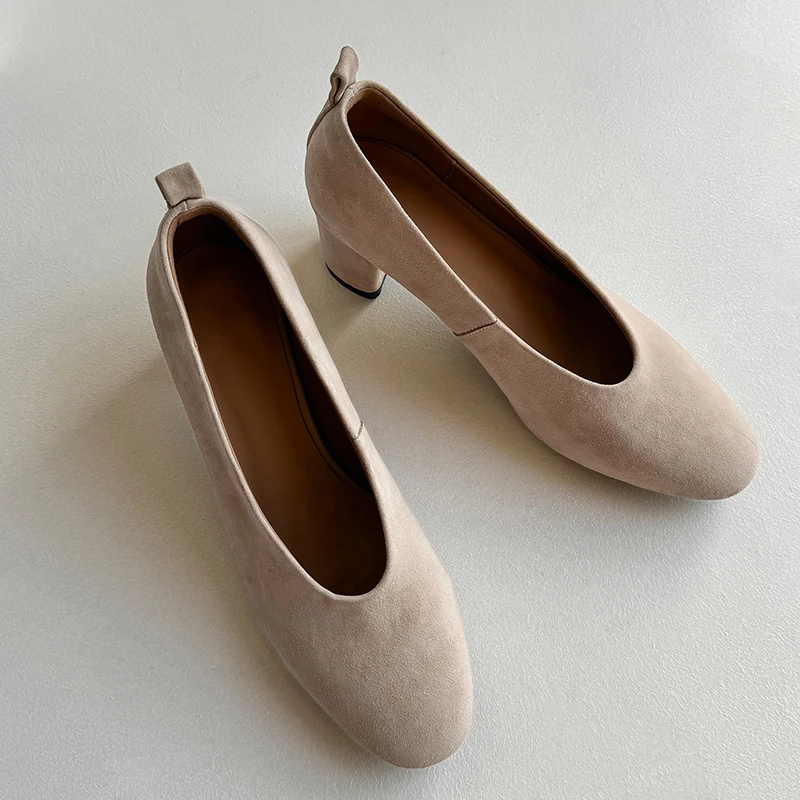 

Women Pumps 6 cm Mary Jane Shoes On Heel French Style Elegant Buckle Spring Atumn Pumps Genuine Leather Simple Shoes