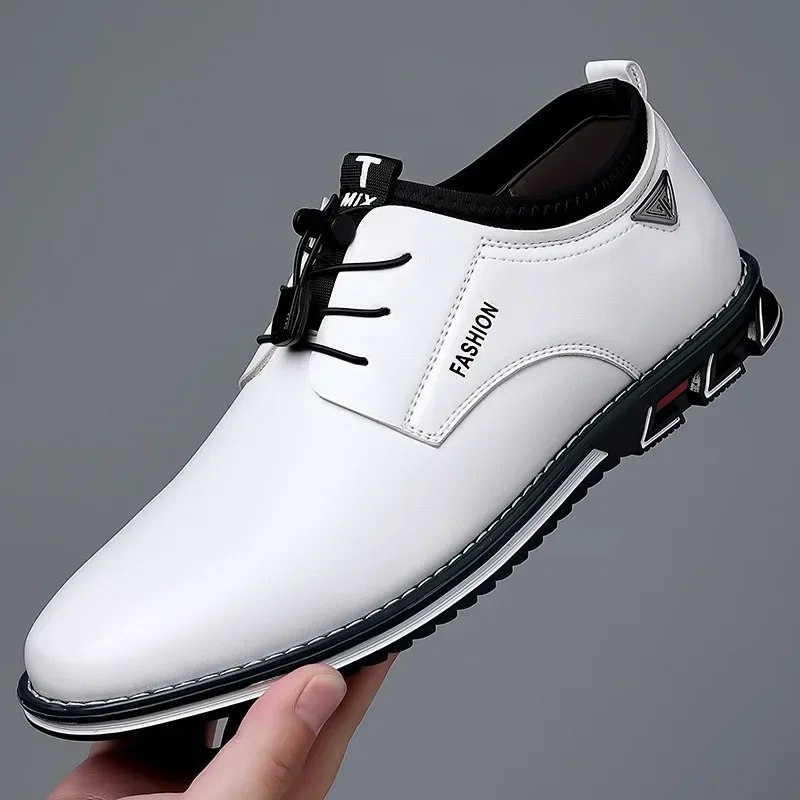 أحذية جلدية مريحة للرجال ، أحذية عمل غير رسمية ، الانزلاق على المتسكعون الذكور ، Oxfords ، Oxfords ، منصة الموضة ، حجم كبير 50 ، 2023