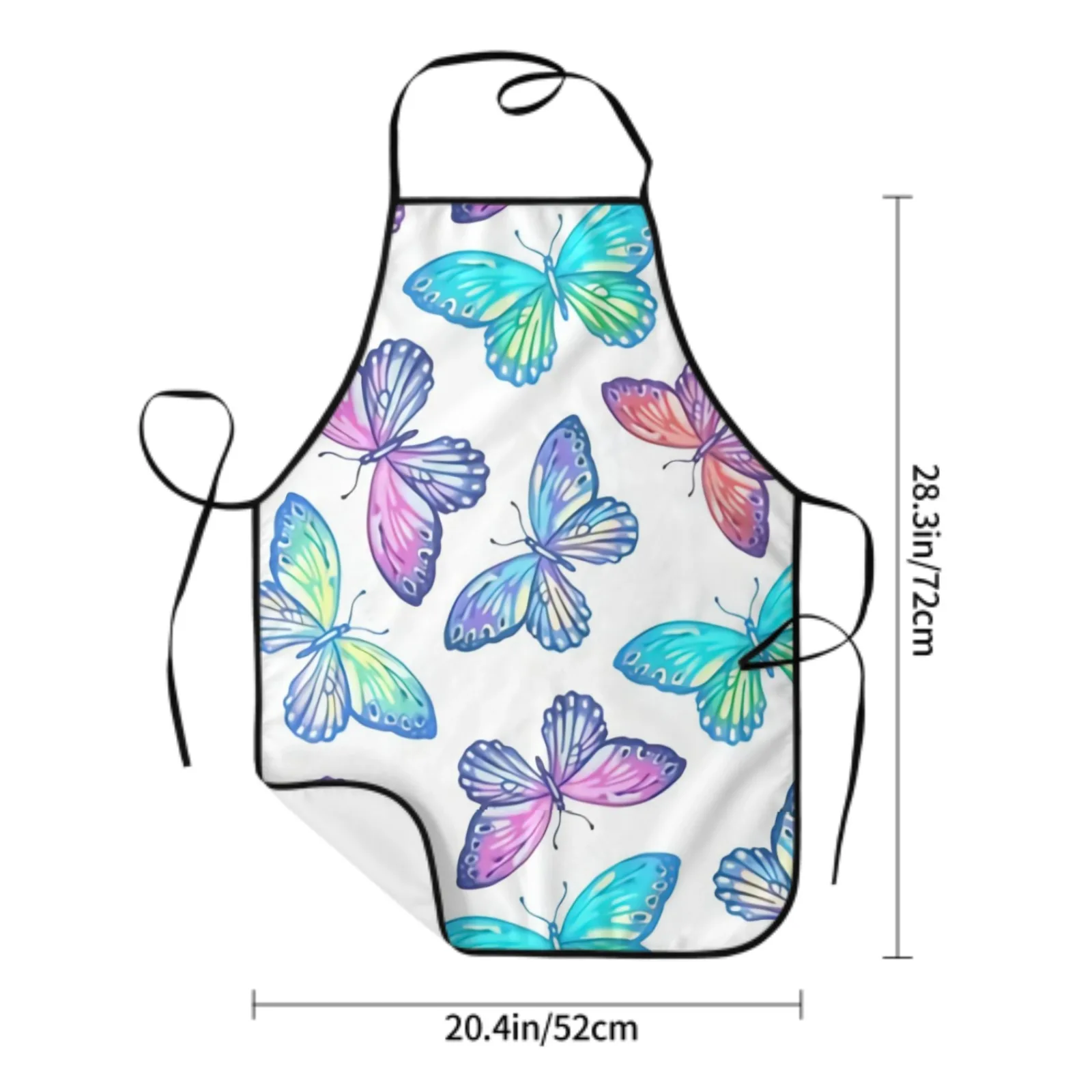 Butterfly Polyester locking hem Apron Home Cooking Baking Kitchen Cute Cartoon  Sloth Apron Flower Foliage Colorful Cute Sloth