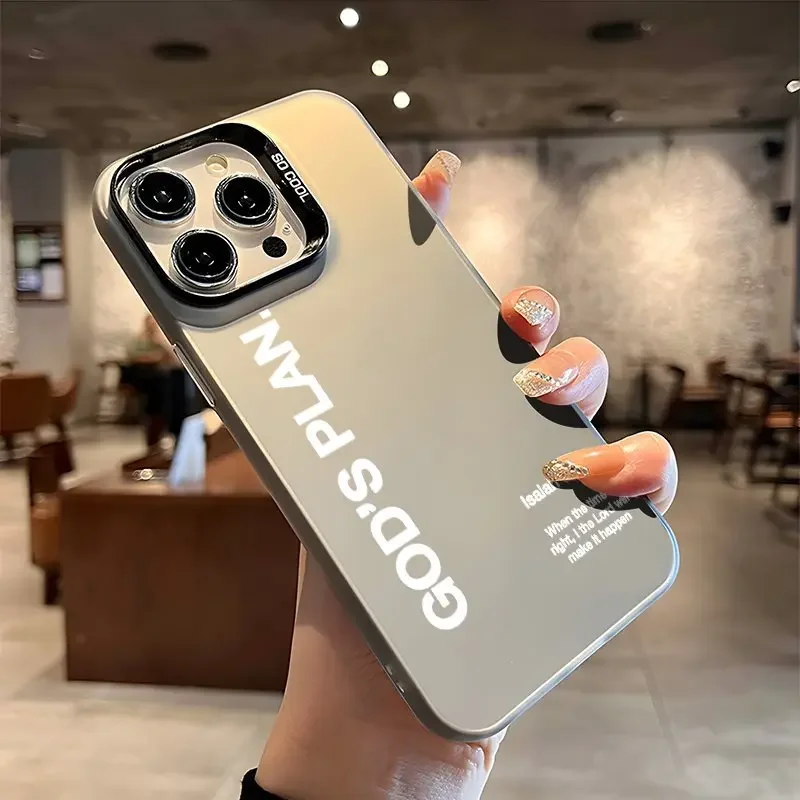 Christian Cool Aesthetic Silvery Case Shockproof Cover for IPhone 16 11 15 14 13 12 Pro Max Plus Case Birthday Christmas Gifts