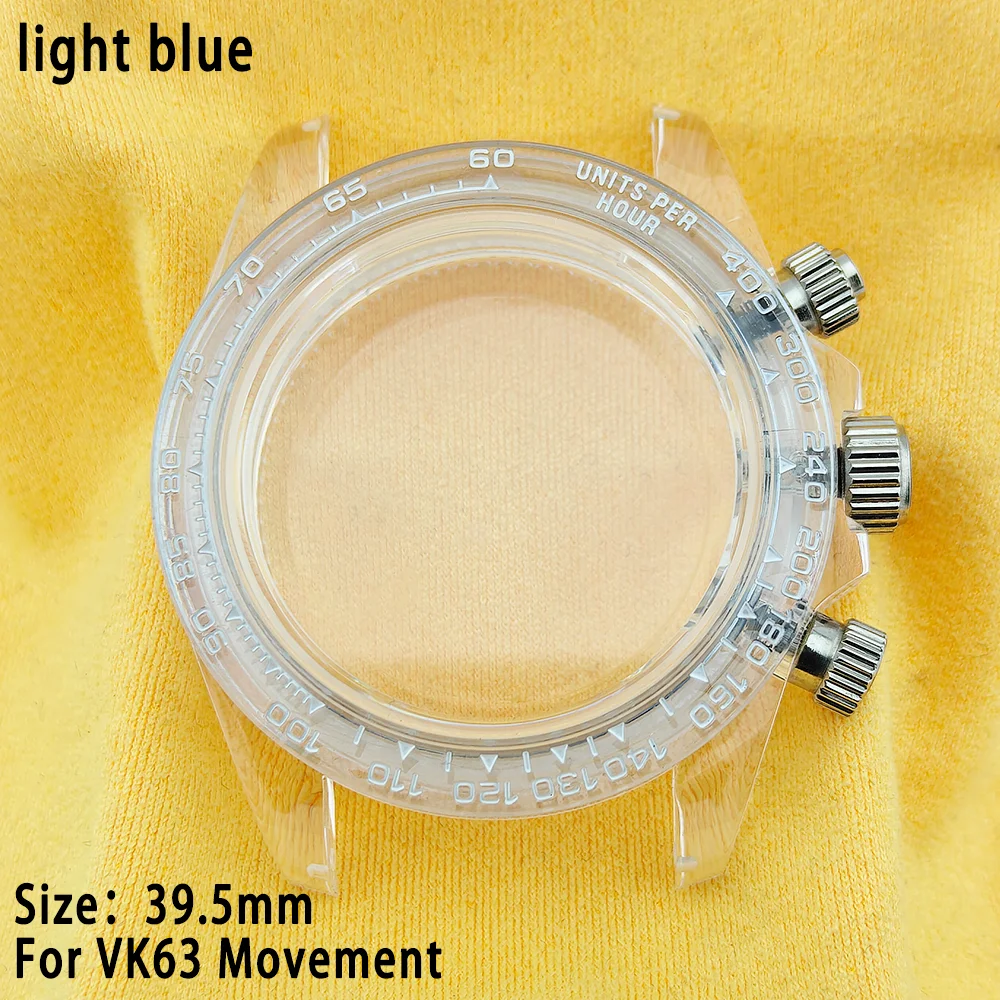 40mm vk63 Transparent Case Acrylic Case Suitable For VK63 Quartz Movement Watchs Accessories Case 20mm Strap High Quality