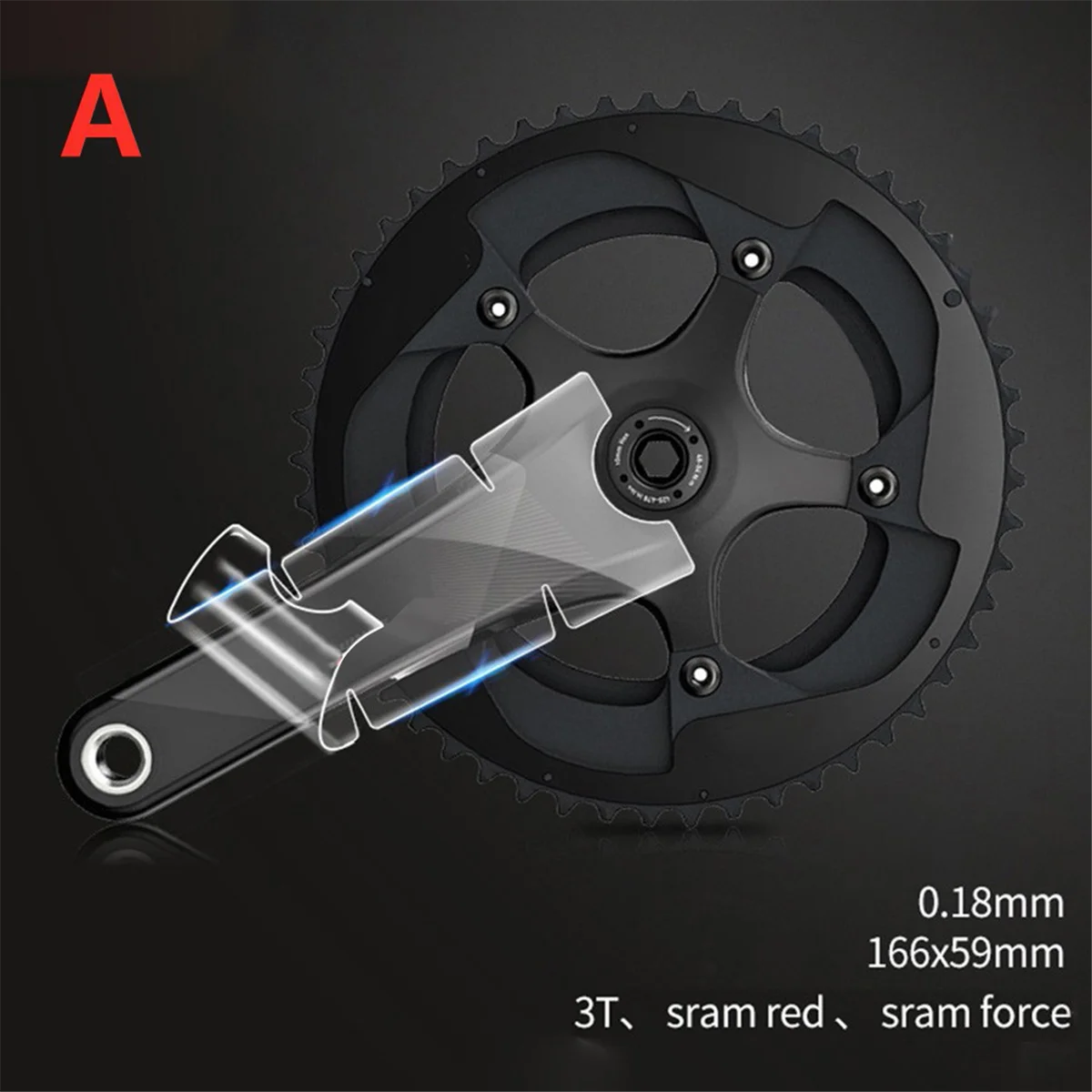 จักรยาน Crank ป้องกันฟิล์ม TPU ฟิล์ม Anti-Collision MTB Crank สติกเกอร์ใสสําหรับ 3T,SRAM สีแดง,SRAM Force