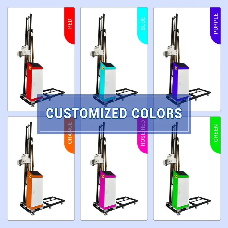 TH-WP200 مصنع 3D الحبر المائي جدار عمودي طابعة نافثة للحبر نوع السكك الحديدية آلة الطباعة الداخلية والخارجية