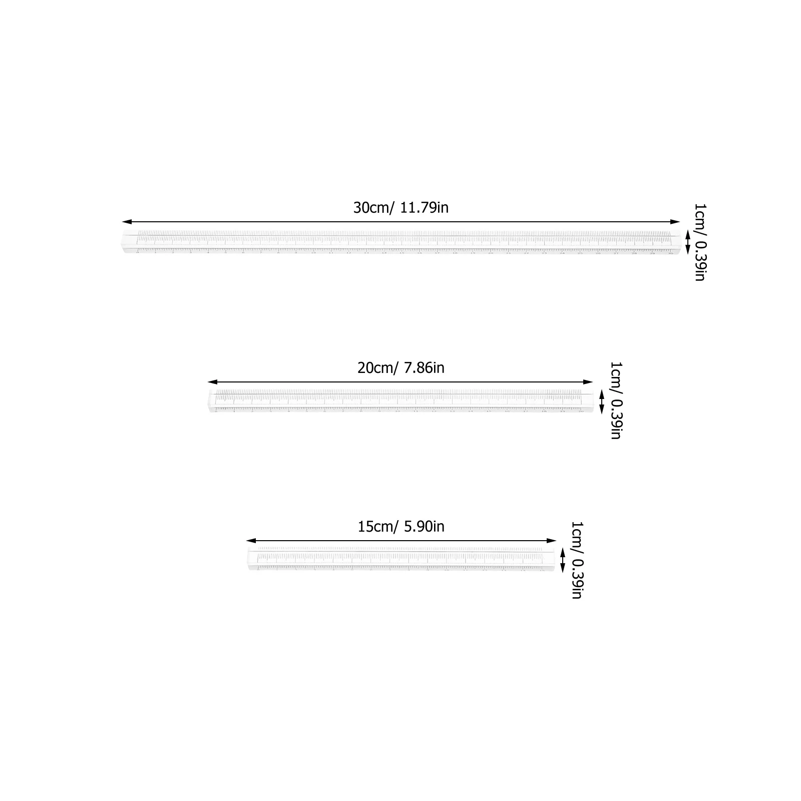 مجموعة مسطرة مستقيمة شفافة مكونة من 3 صور أداة قياس متعددة الوظائف لتعليم الطلاب في صياغة الفن #5