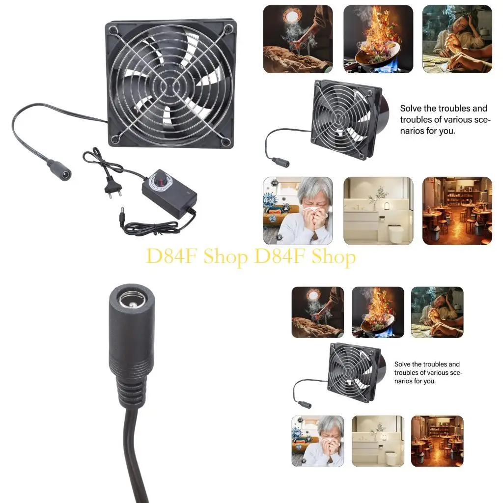 D84F Heavy Duty 12V Fan 4W 65CFM Airflows For Greenhouse Ventilation Bathroom Dryer Boosts And Mobile Home Use
