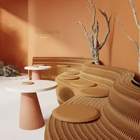 Modern Kraft Paper Bench Stools for Home Furniture Creative Comfortable Portability Clothing Store Folding Bench Sofa Stools GL