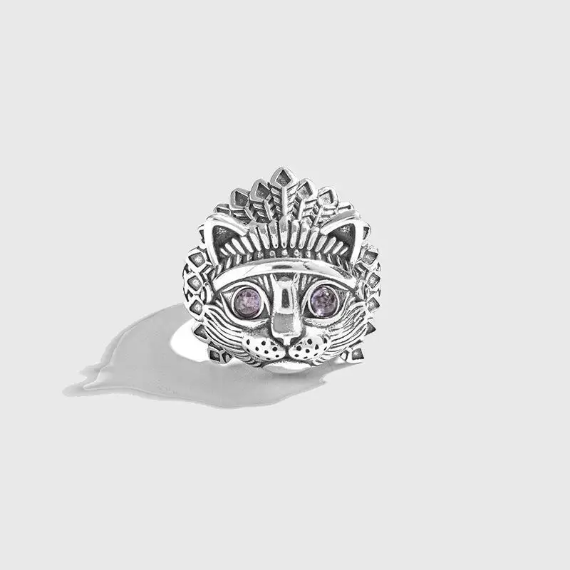 SALONGFANG 2023 New Cute Rhinestone Owl Ring Blue Eyes Simple Style Girl Woman Popular Ring Fashion Men Jewelry Gifts Adjustable