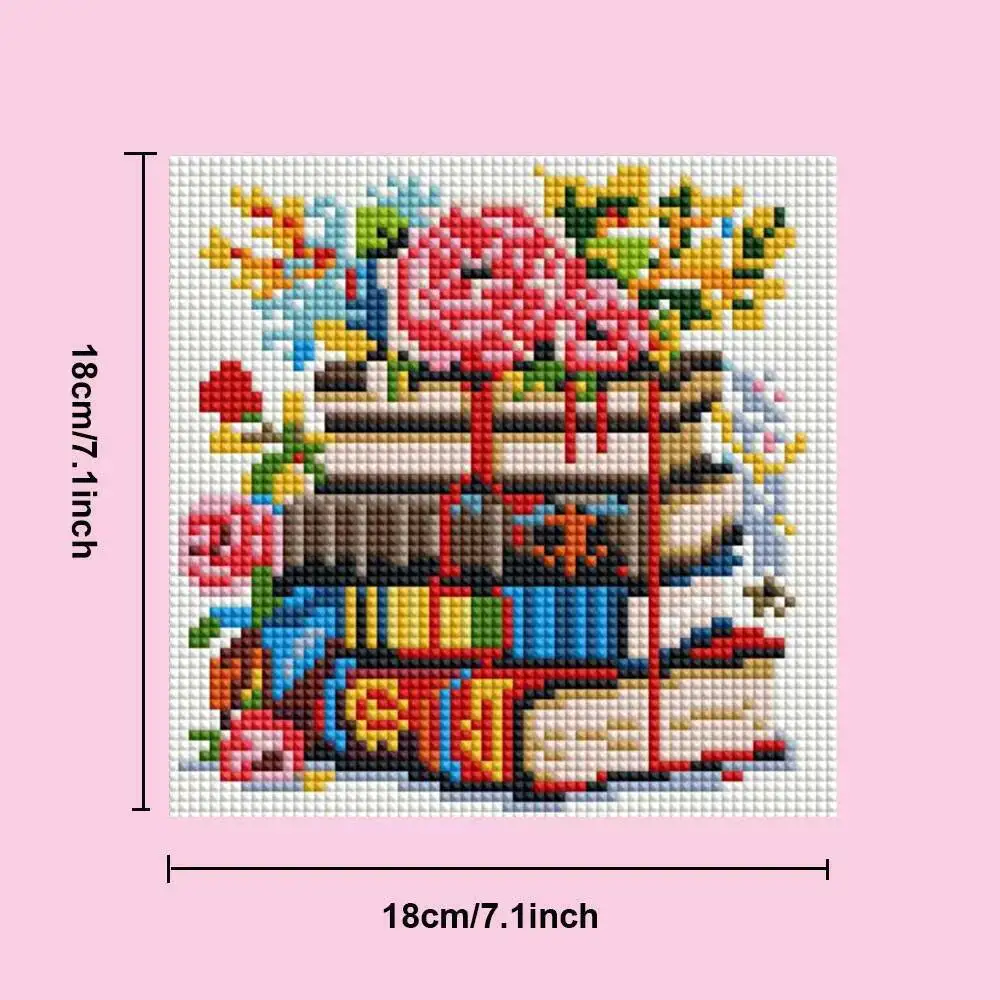 Huacan 12 stuks landschap mini diamant schilderij boek bloem 5D vierkante diamant mozaïek dier handgemaakte vakantie cadeau muur home decor