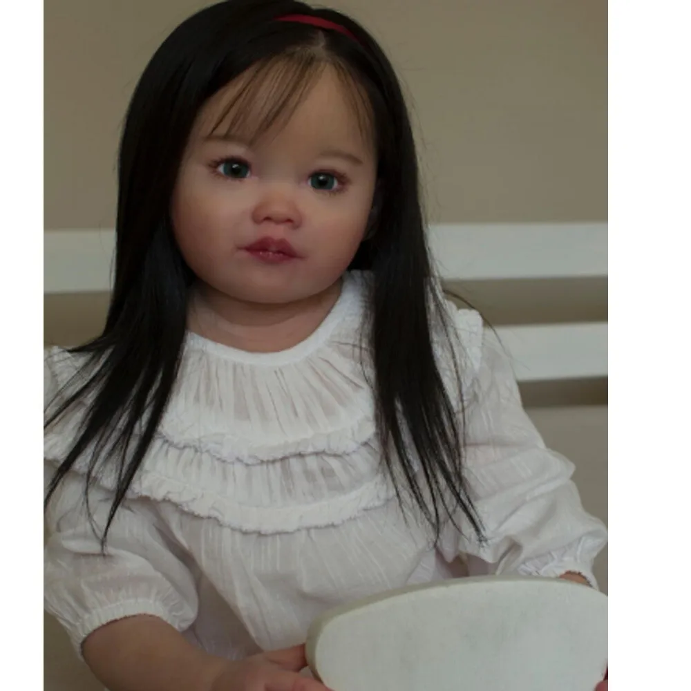 Birthday Gift Reborn Baby Doll Toddler Girl 30" Artist Finished Rooted Long Hair