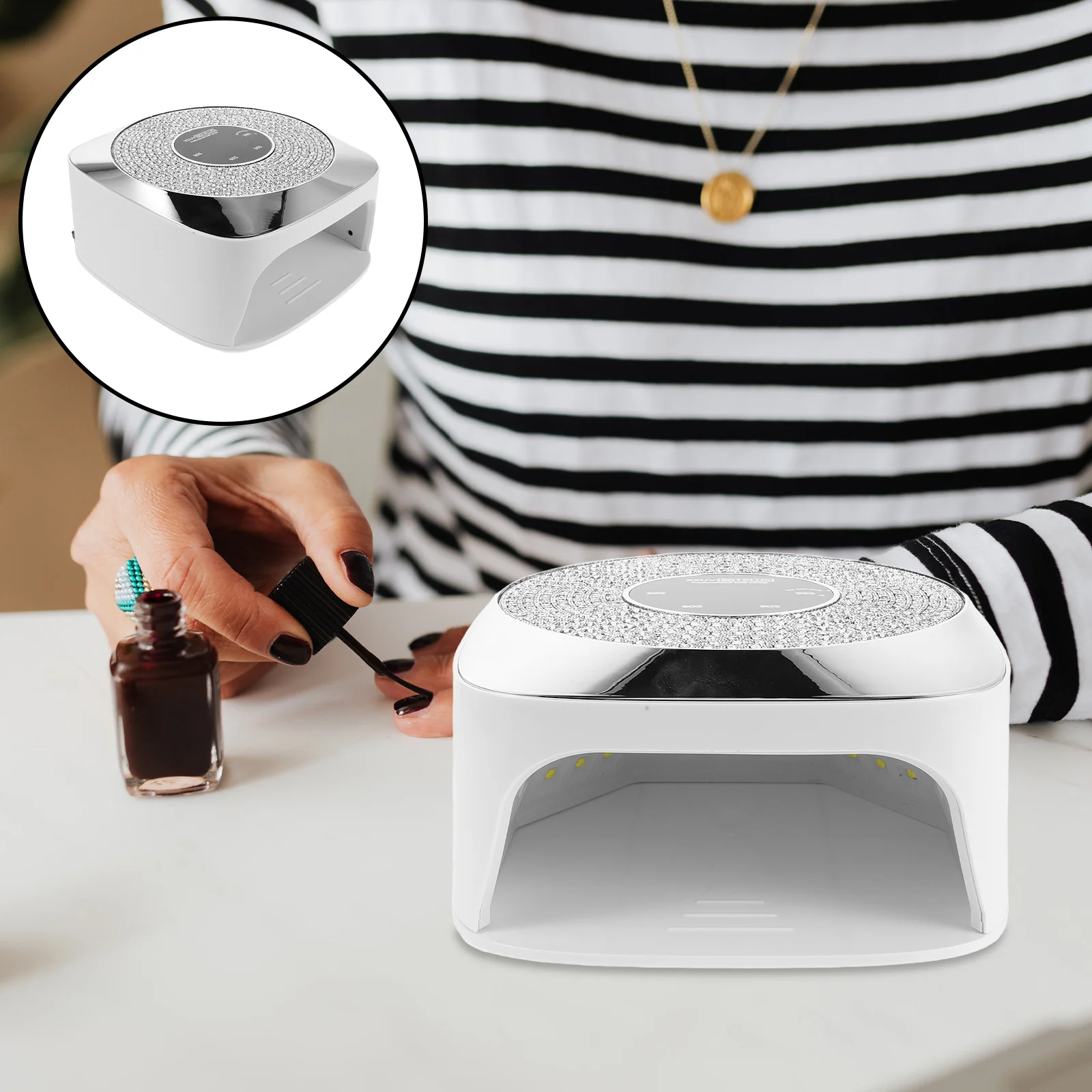 

Led Nail Lamp Rechargeable Uv Gel Curing Light Portable Manicure Dryer For Salon Home Use Cordless Nail Art Tool