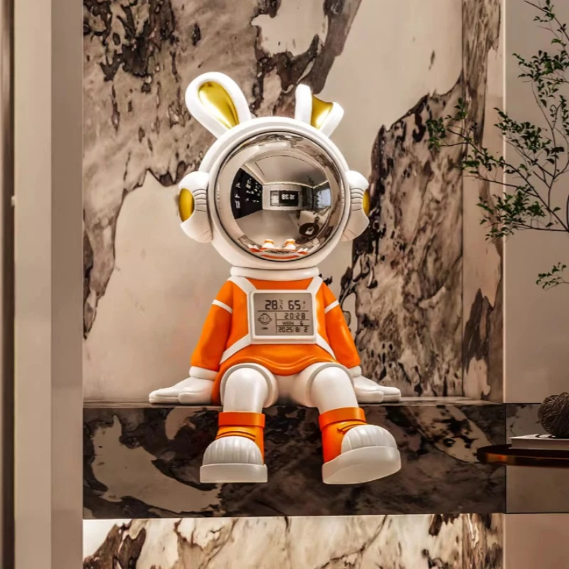 Astronaut Rabbit Sitting Desk Decoration Nordic Luxury Living Room Entrance TV Cabinet Decorative Figurines Housewarming Gift