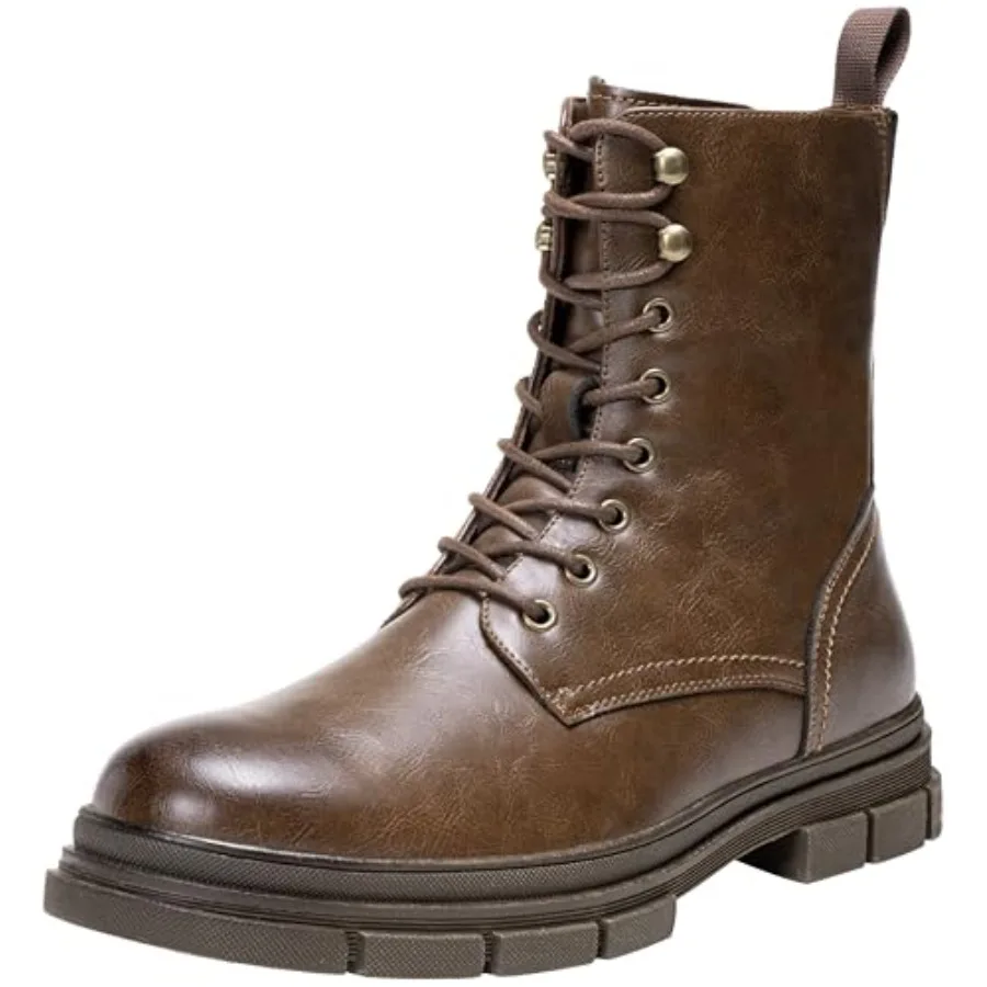 

Mens Boots High Top Motorcycle Boots Fashion Zipper Mens Casual Boots Chukka Dress Combat Boots