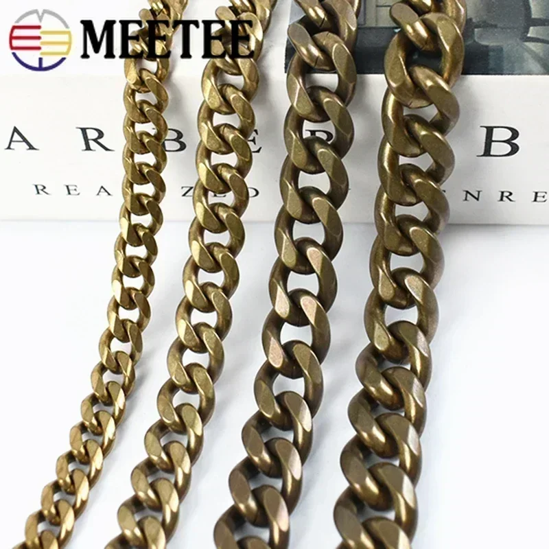 50/100cm Solid Brass Chain Buckle Men Belt Pants Keychain Hook Trousers Jeans Wallet Chains Bag Strap Link Clasp Accessories