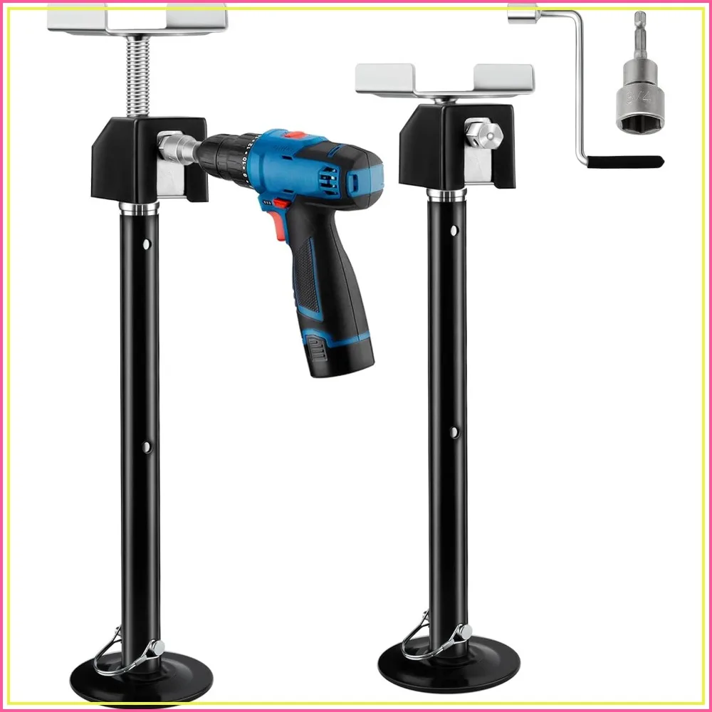 

Set of 2 RV Slide Out Supports, Heavy Duty Camper Jacks, Supports 5000lbs, Adjust 20"-49", Power Drill or Hand Crank