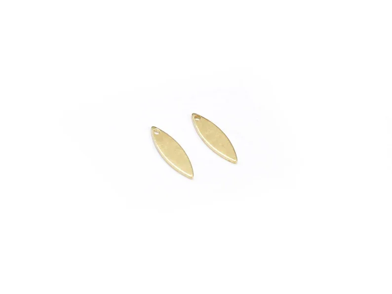 100 ciondoli per orecchini Marquise, accessori per foglie in ottone, 12,4x5,5 mm, 14,8x5,4 mm, 16x5 mm, creazione di gioielli R2395