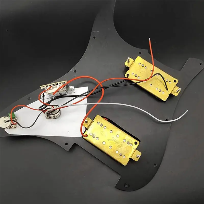 A64T Electric Guitar Pickguard Loaded Prewired HH Pickguard for ST Guitar White Pickup Assembly Replacement