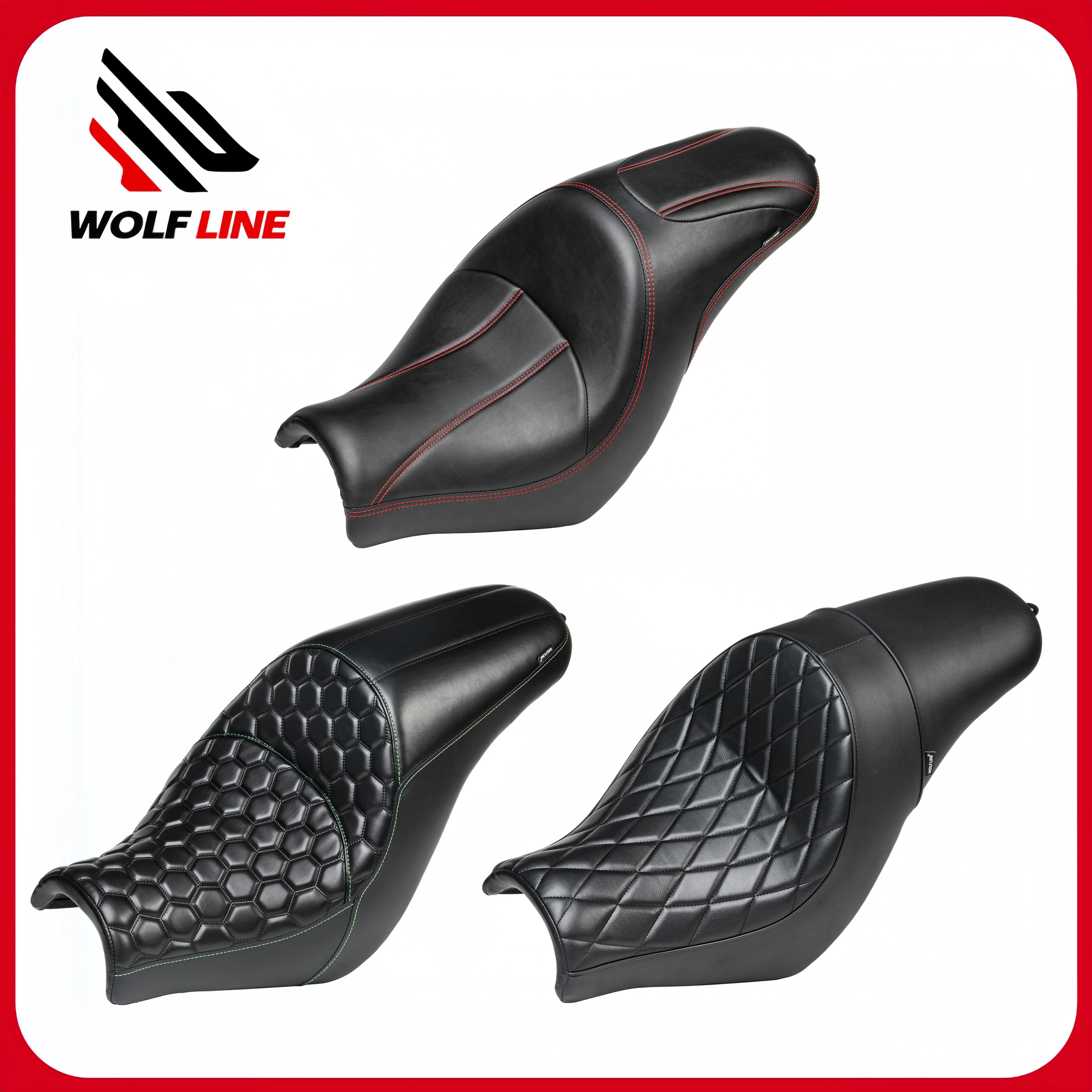 Sella Monopezzo WOLFLINE per Kawasaki Vulcan S650 EN650 VN650 2015-2026 - Sella Doppia Integrata Comfort
