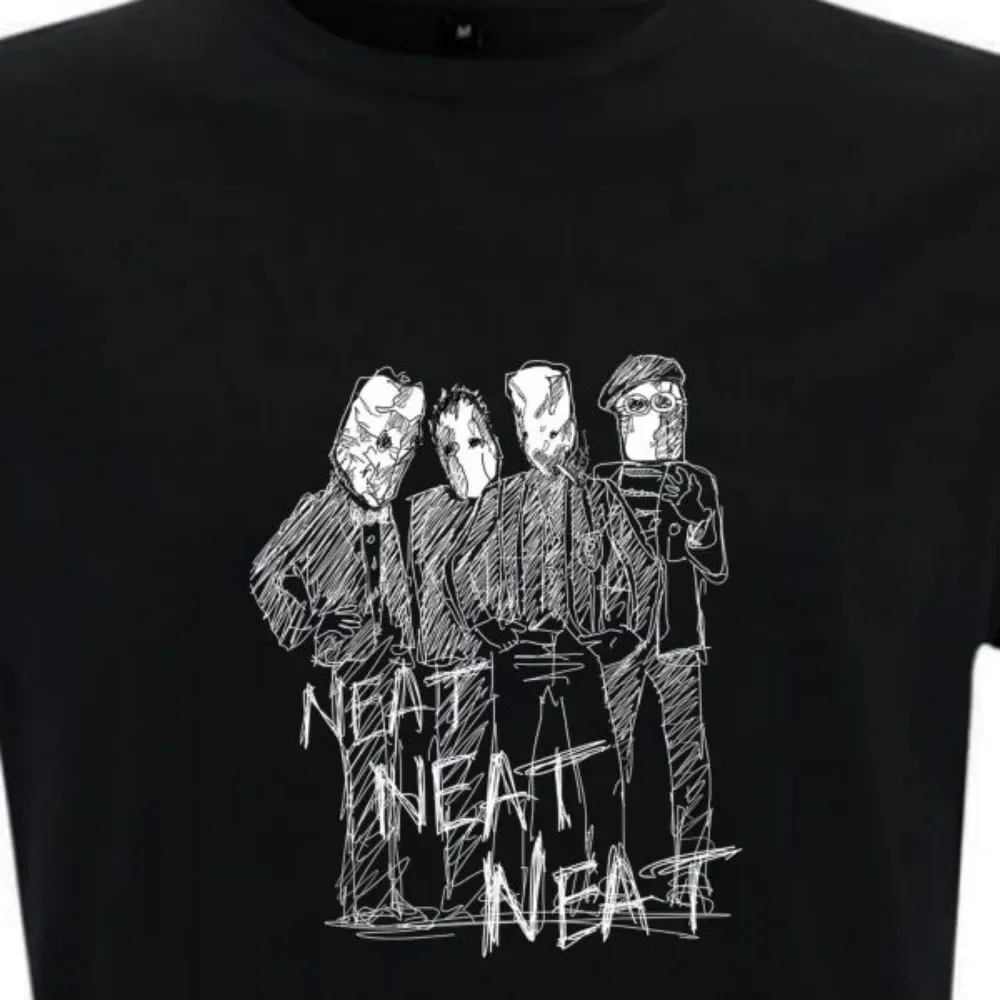 159 241_The_Damned_–_Neat_Neat_Neat تي شيرت بنمط كوميدي مرسومة يدويًا لكل من الرجال والنساء في الصيف #2