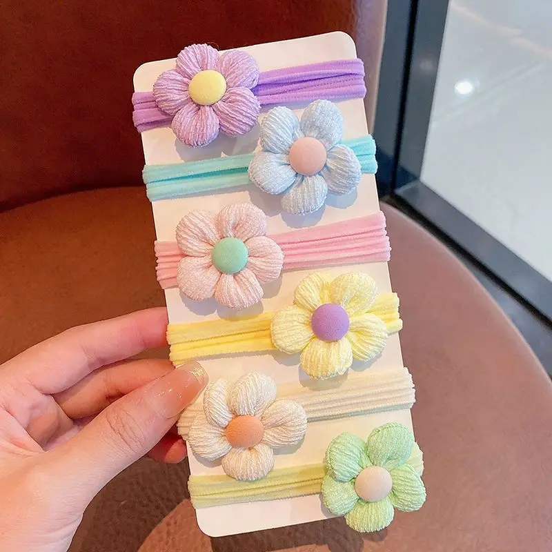 

Kids Flower Elastic Hair Bands Girls Gum Scrunchie Rubber Band for Baby Ponytail Holder Haities Headwear Hair Accessories