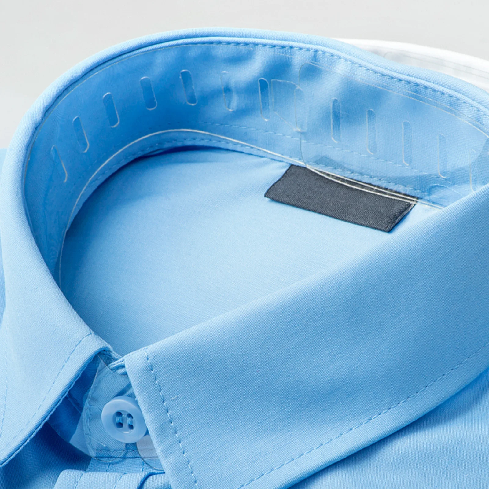 100 Uds. Tiras de plástico para cuello de camisa, tiras de fijación ajustables duraderas transparentes, suministros prácticos de fijación de cuello para uso de camisa