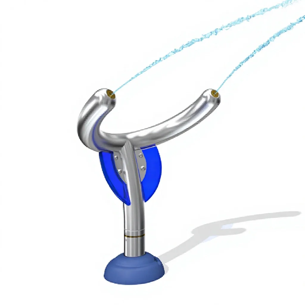

China Amusement Aqua Park Water Game Toys Custom 304 Stainless Steel Water Spray Double Water Guns For Kids