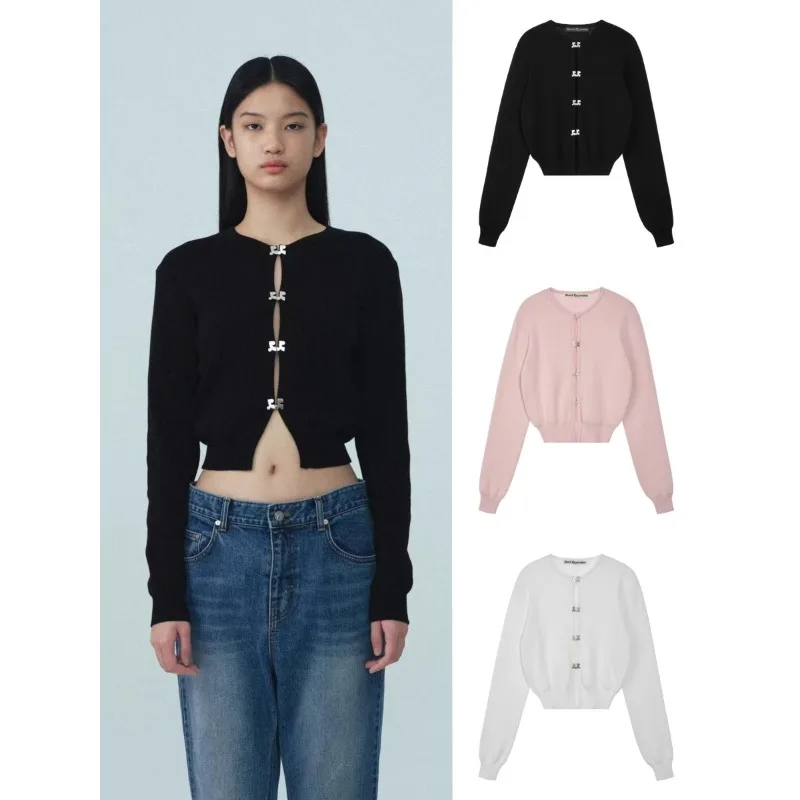 

New Womens Knit Cardigan Rest and Recreation Fashion Simple Elegant Versatile Short Top for Daily Casual Outwear