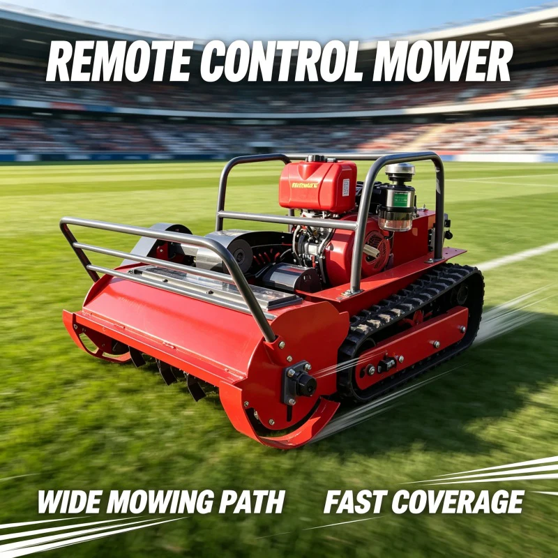 Customized Reinforced‑body remote control lawn mower, thickened wear‑resistant alloy blades, work for orchard hillside