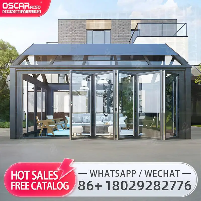

Modern Minimalist Thermal Insulation Heat Preservation Glass Aluminum Alloy Frame Laminated Glass Sun Room for Backyard Patio Ga