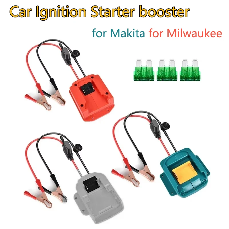 Ignition Starter Car booster for Makita for DeWalt/Milwaukee 18V Battery with Fuse Switch Emergency Power Supply Kit DIY Adapter