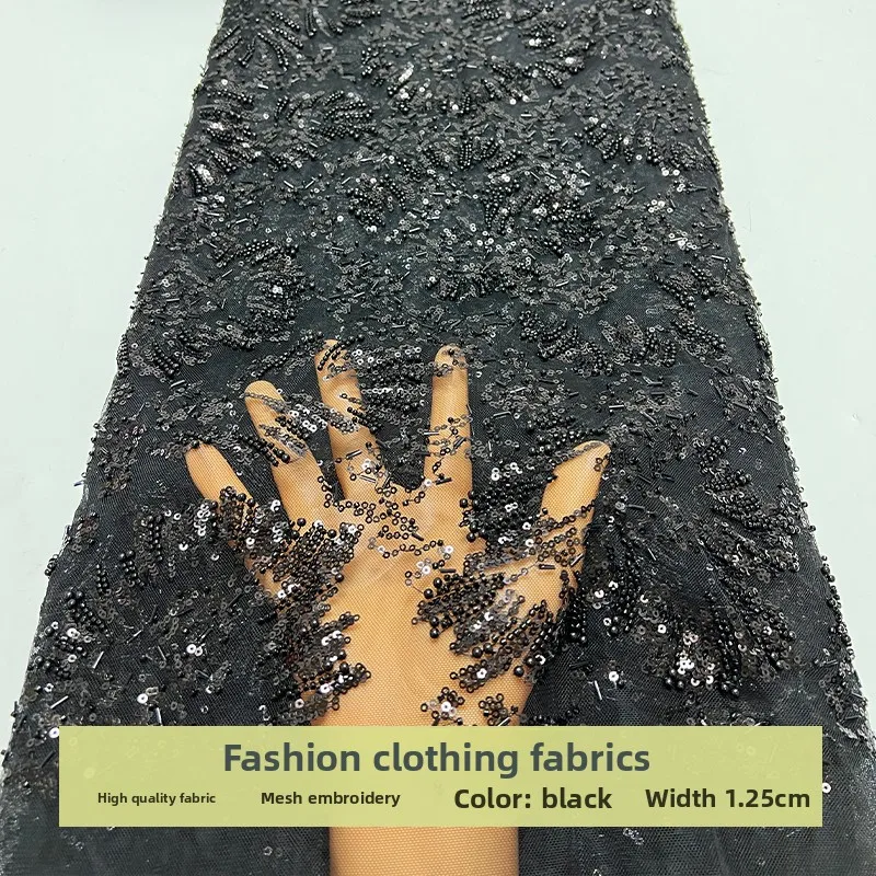 

Mesh Bubble Bead Sequin Embroidere Fabric for Wedding Dress Stage Costumes Clothing Diy Cloth By The Yard Sewing Material
