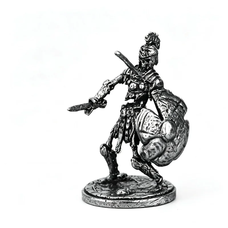 Solid White Copper Spartan Warrior Miniature Figure Greek Myth Minotaur Skeleton Soldier Tabletop Desktop Collectible Ornament