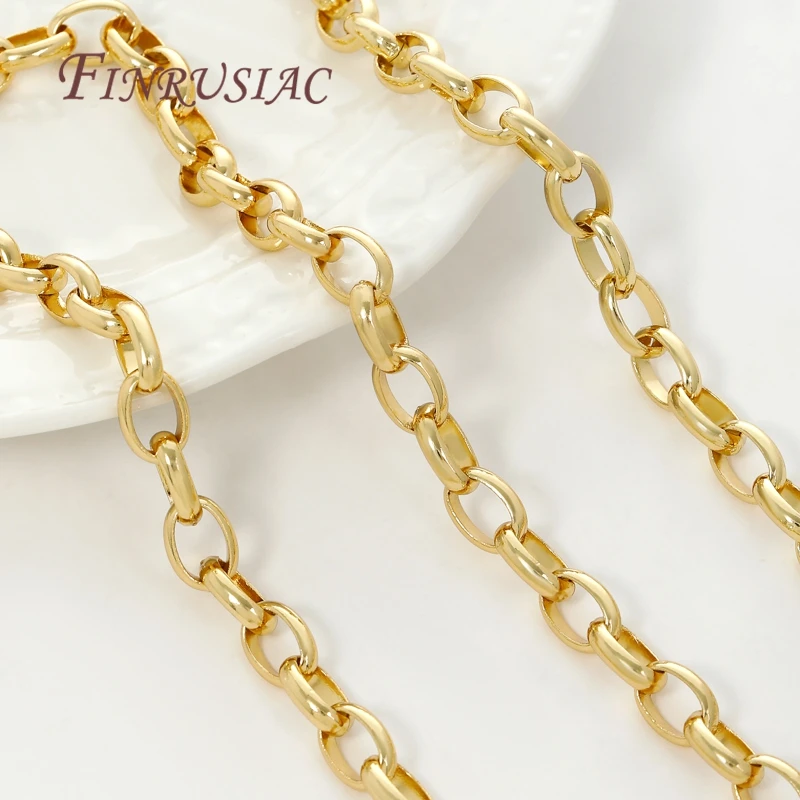 0,5–1 Meter 18 Karat vergoldete Ketten, DIY-Halsketten-Zubehör, dekorative Kette für Schmuckherstellungszubehör, große Ketten im Großhandel – Detail 24