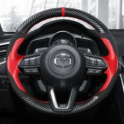 Custom DIY Car Steering Wheel Cover 100% Fit For Mazda 3 Axela 2017-2018 Mazda 6 Atenza CX-3 CX-5 CX-9 Auto Interior Accessories