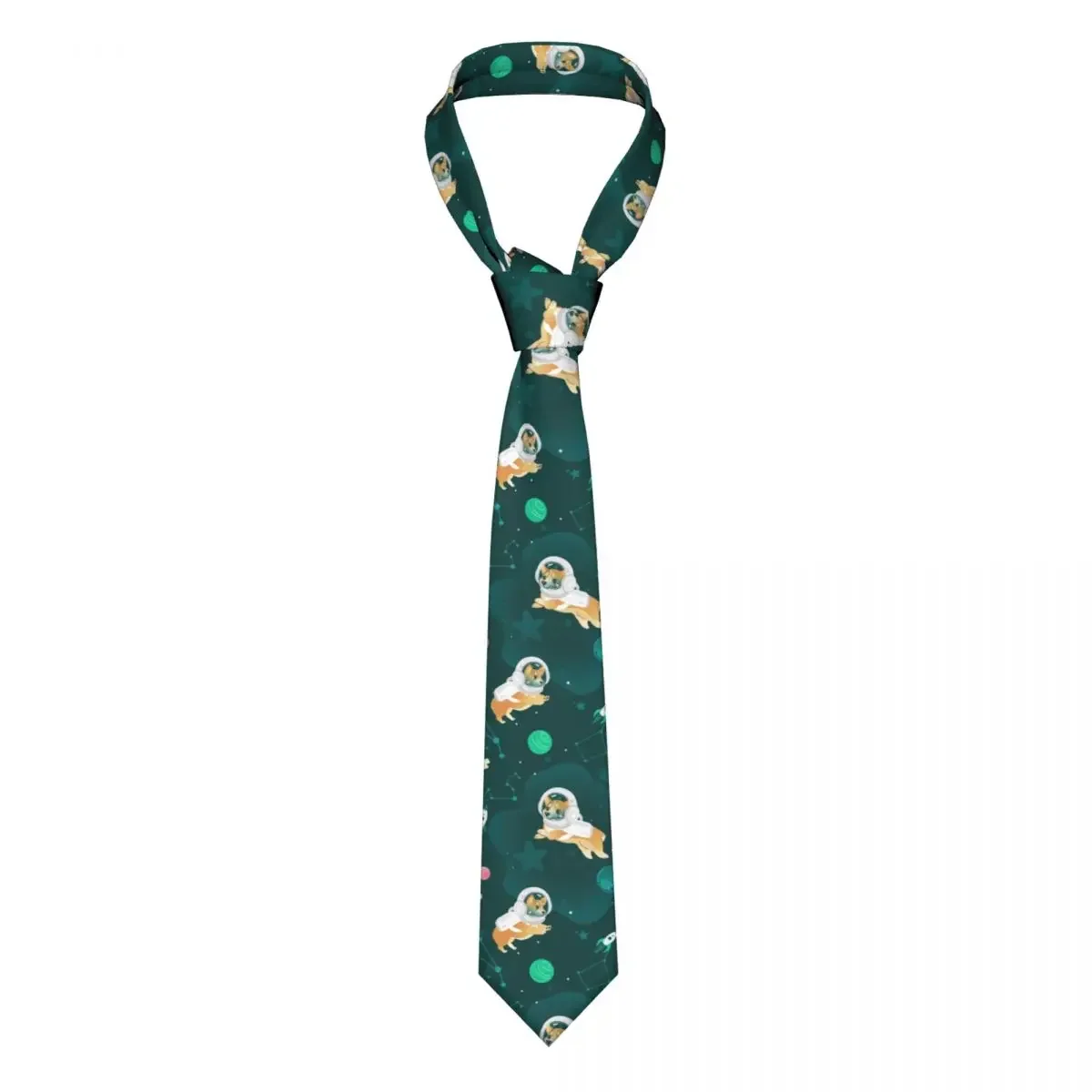 Mens Tie Classic Skinny Cute Corgi Dog Neckties Narrow Collar Slim Casual  Accessories Gift