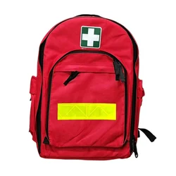 Multiple Medical Equipment Bag Red First Aid Backpack with Reflective Strips Padded Sides to Protect Contents