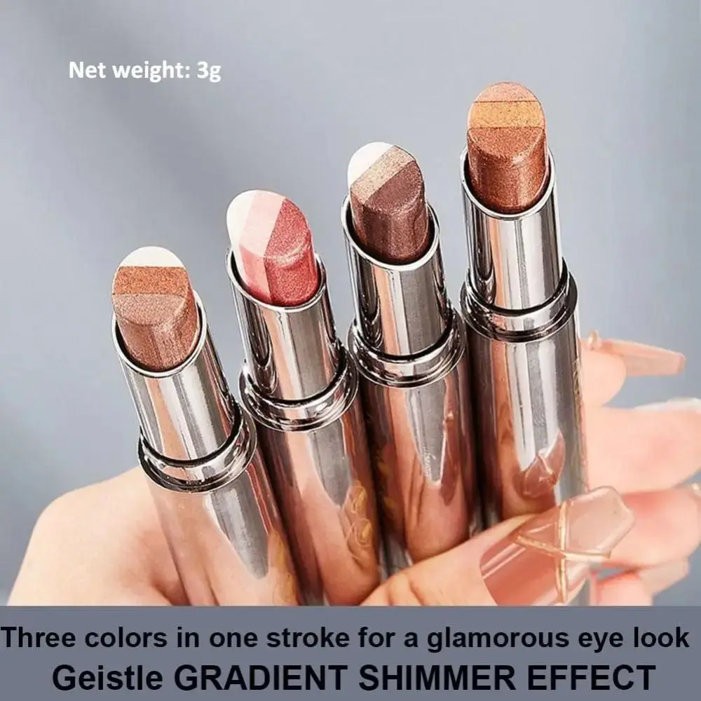 Multipurpose Highlighter 3 Colors Cream Eye-shadow Eye Shimmer Glitter Eye-Shadow Stick Long-Lasting Eye Makeup Tools Girl