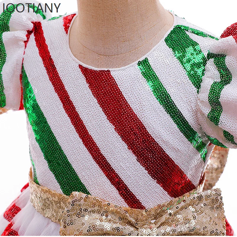 فستان زفاف للأطفال من CosplayPrincess مخطط مع فستان بفيونكة ترتر، فستان حفلات للفتيات، أداء مسرحي باليه