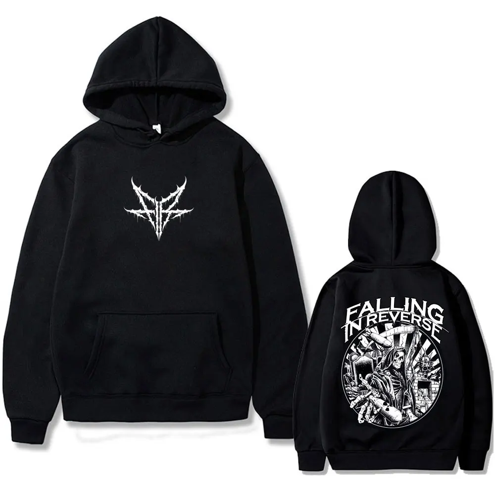 

Rock Band Falling in Reverse Skeleton Graphic Hoodie Men Women Retro Gothic Punk Sweatshirt Male Fashion Oversized Streetwear