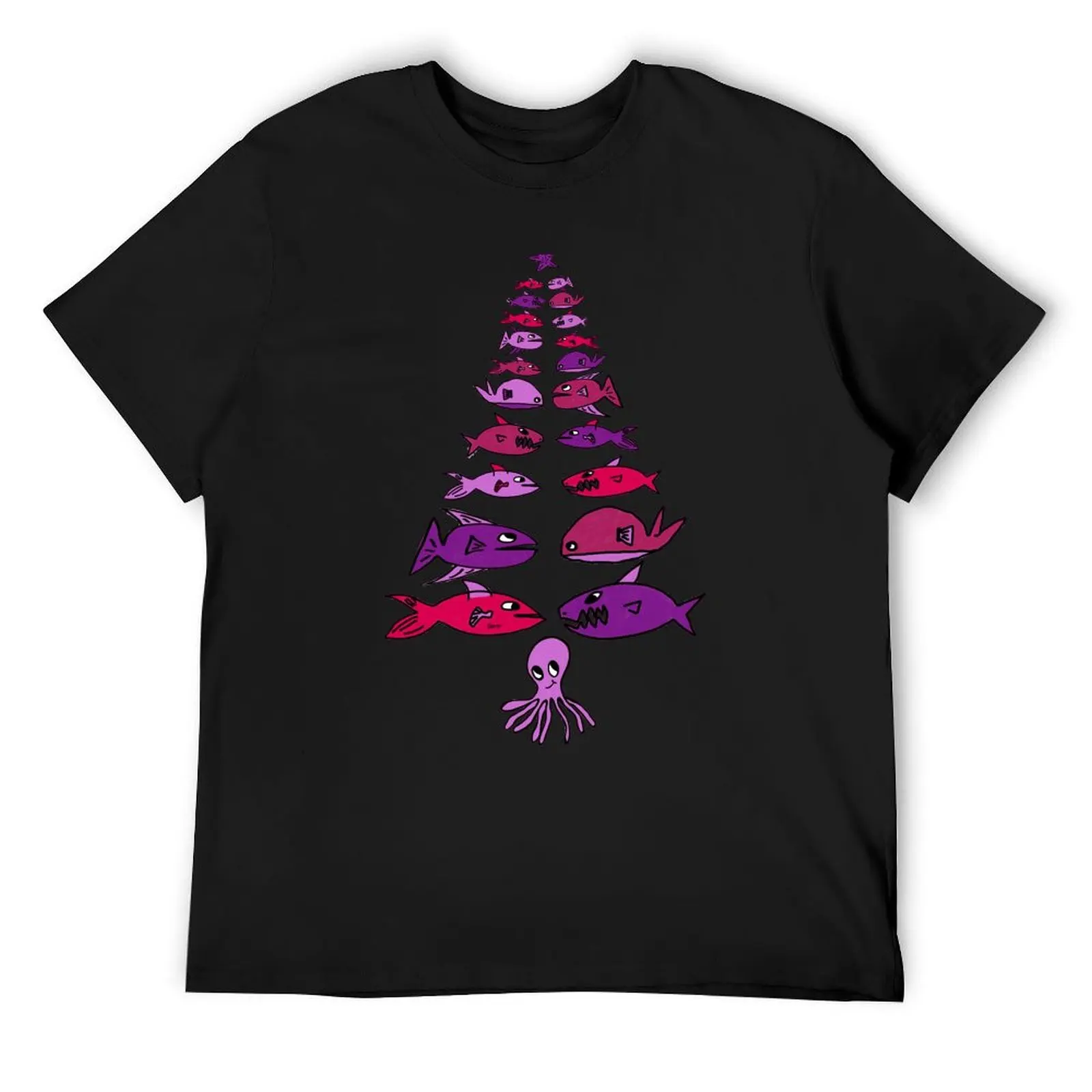 

Christmas marine tree (pink white background) T-Shirt cotton graphic tees cotton man t-shirts Funny t-shirts cotton t shirt men