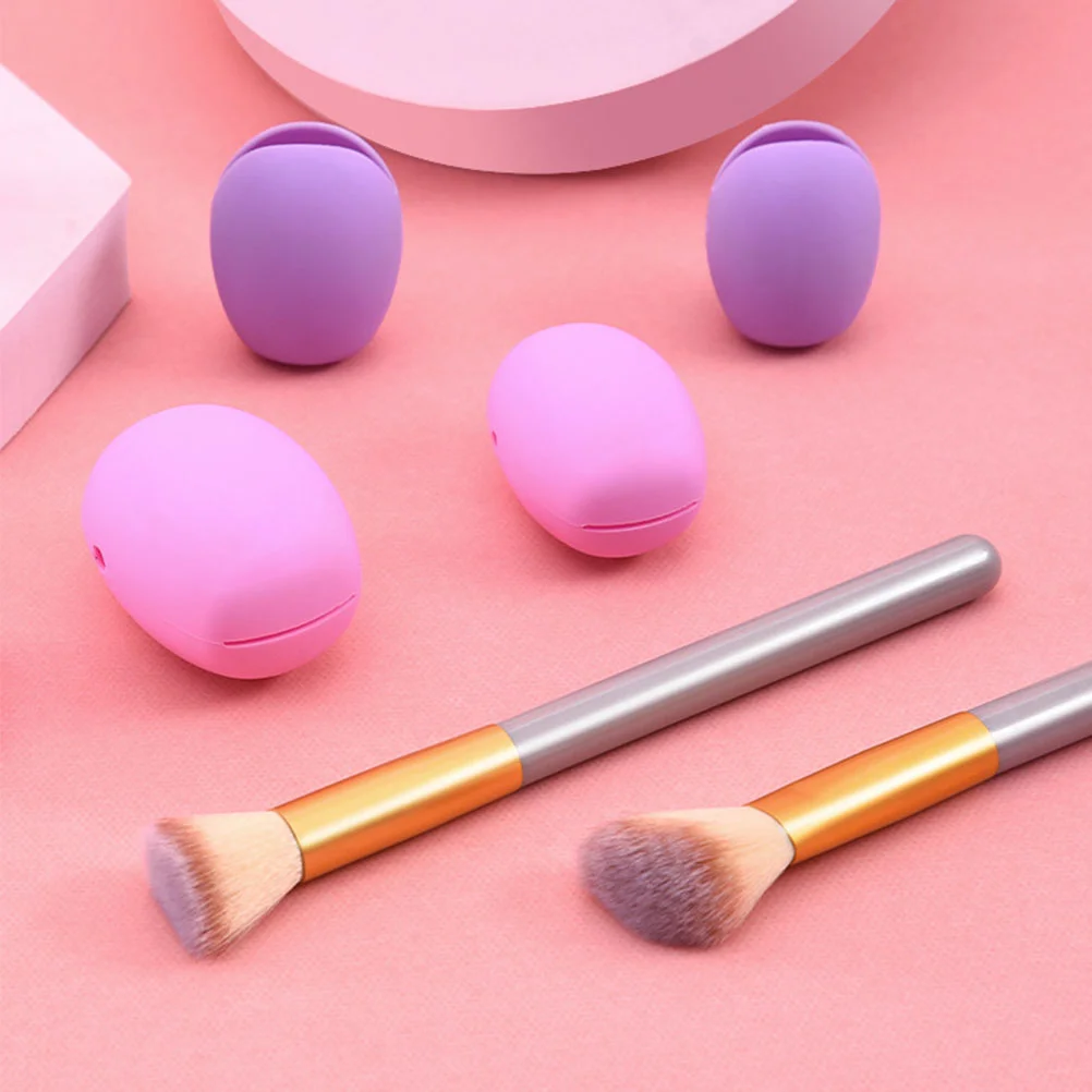 6 Pcs Makeup Brush Case Brushes Travel Protector Silicone Holder The Face Protectors Silica Gel Covers for