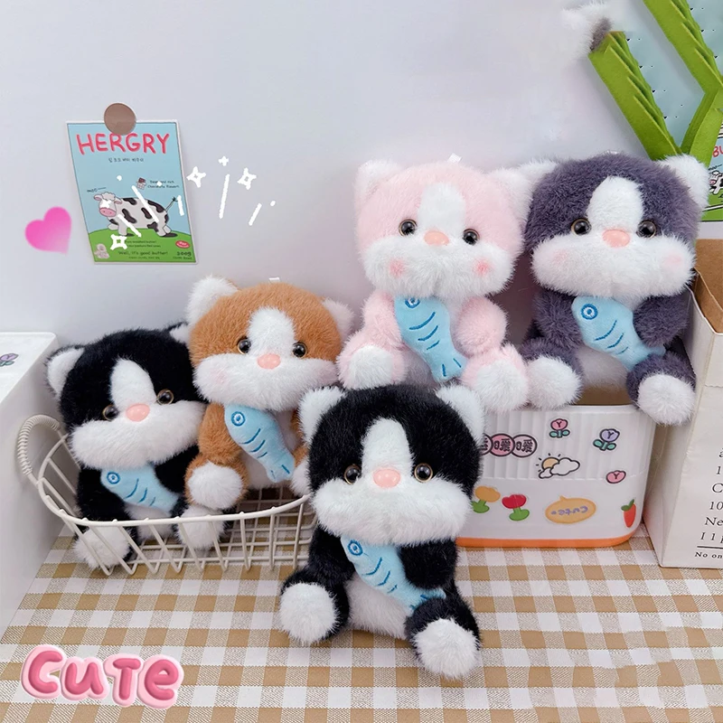 Porte-clés chaton en peluche créatif, mignon chat de dessin animé, joli sac à dos, pendentif, décoration suspendue, porte-clés de voiture, cadeaux