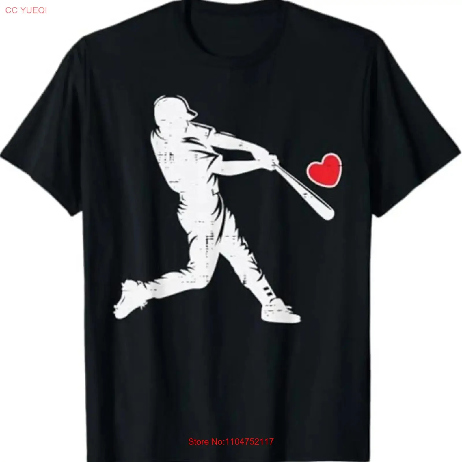 Valentines Day Baseball Batter Silhouette Heart Men T Shirt long or short sleeves vintage Washed Stylish homme graphic Unisex