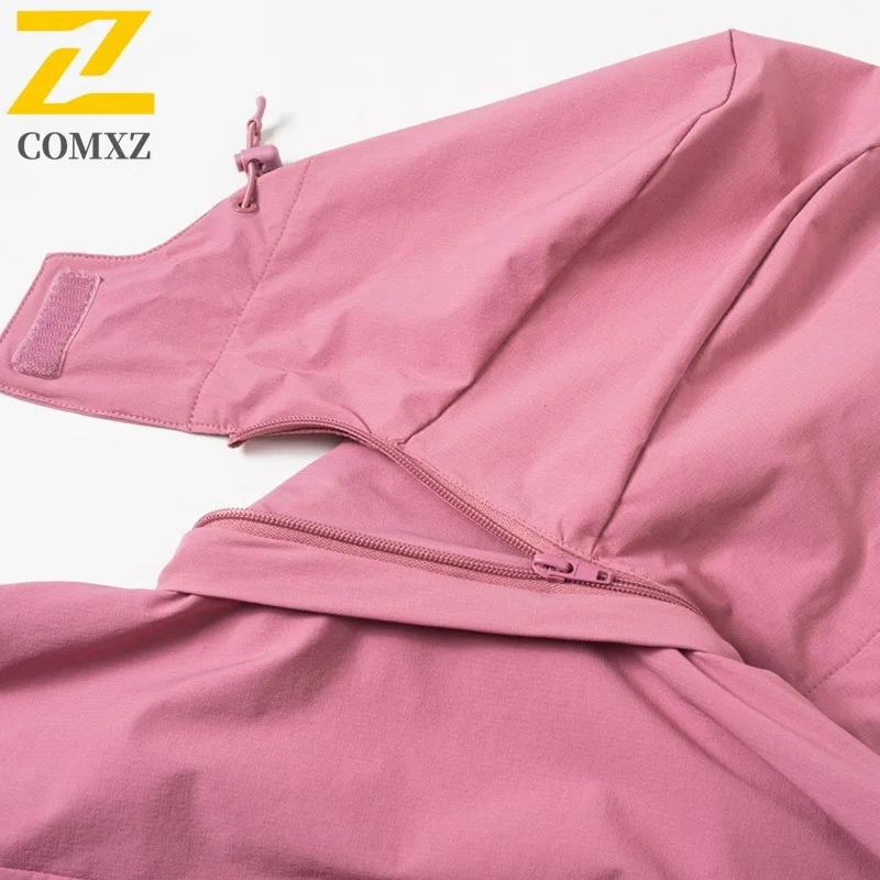 سترة COMXZ الخارجية بغطاء للرأس للرجال لتسلق الجبال مقاومة للرياح للدراجات النارية، ملابس خريفية خفيفة الوزن على طراز الشارع غير رسمية #3