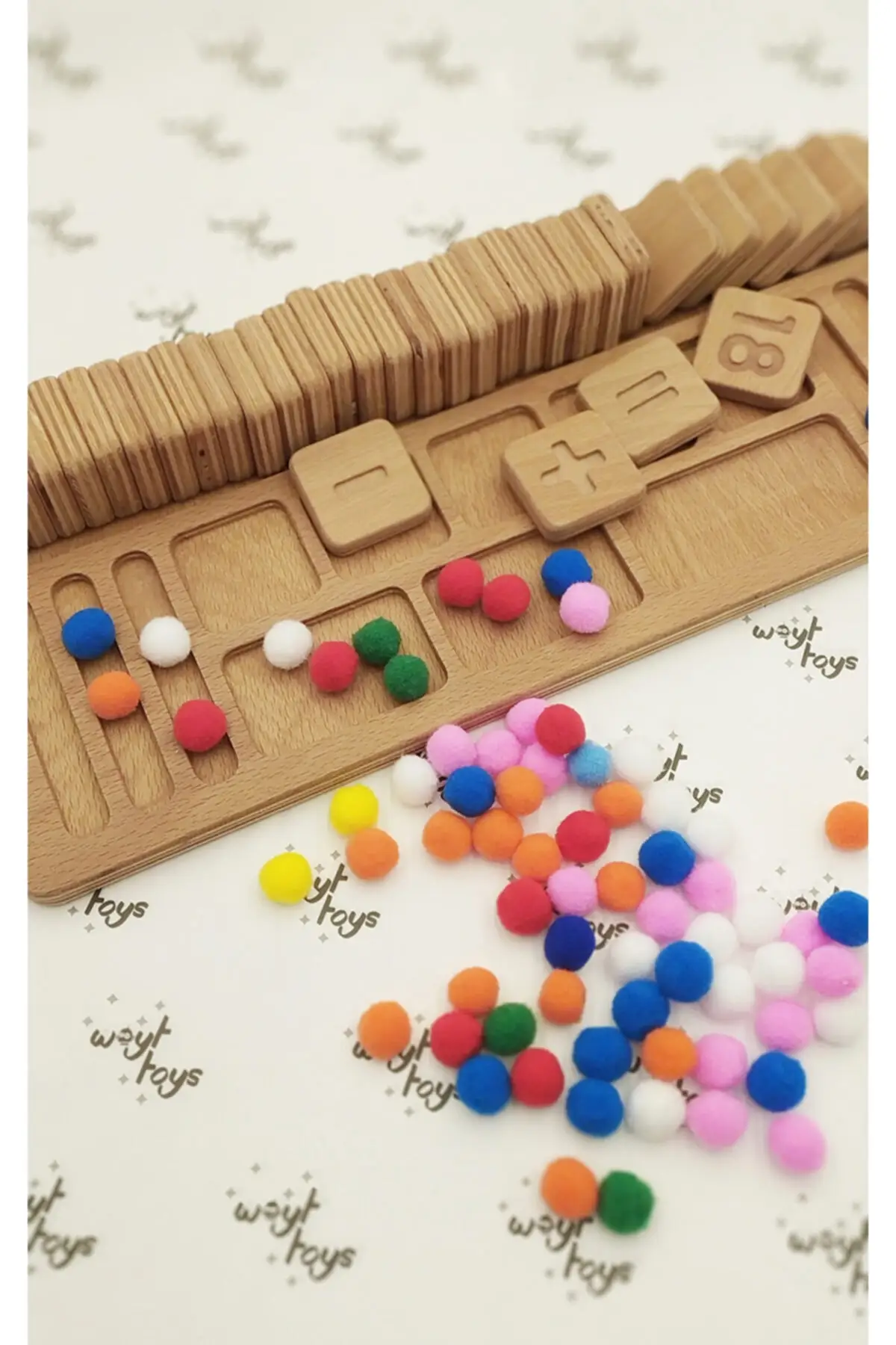 Abacus Collection-Removing Numbers Rakamlar Preschool Prep 2 Process Wood Toys Montessori Educational