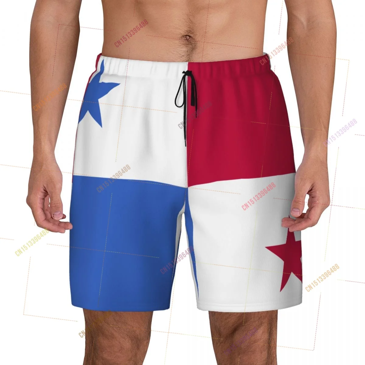 2026 Panama Flag Top Print 3D Mens Swimming Trunks Hawaiian Bathing Beach 2 in 1 Quick-Dry Summer Swim Shorts With Pockets