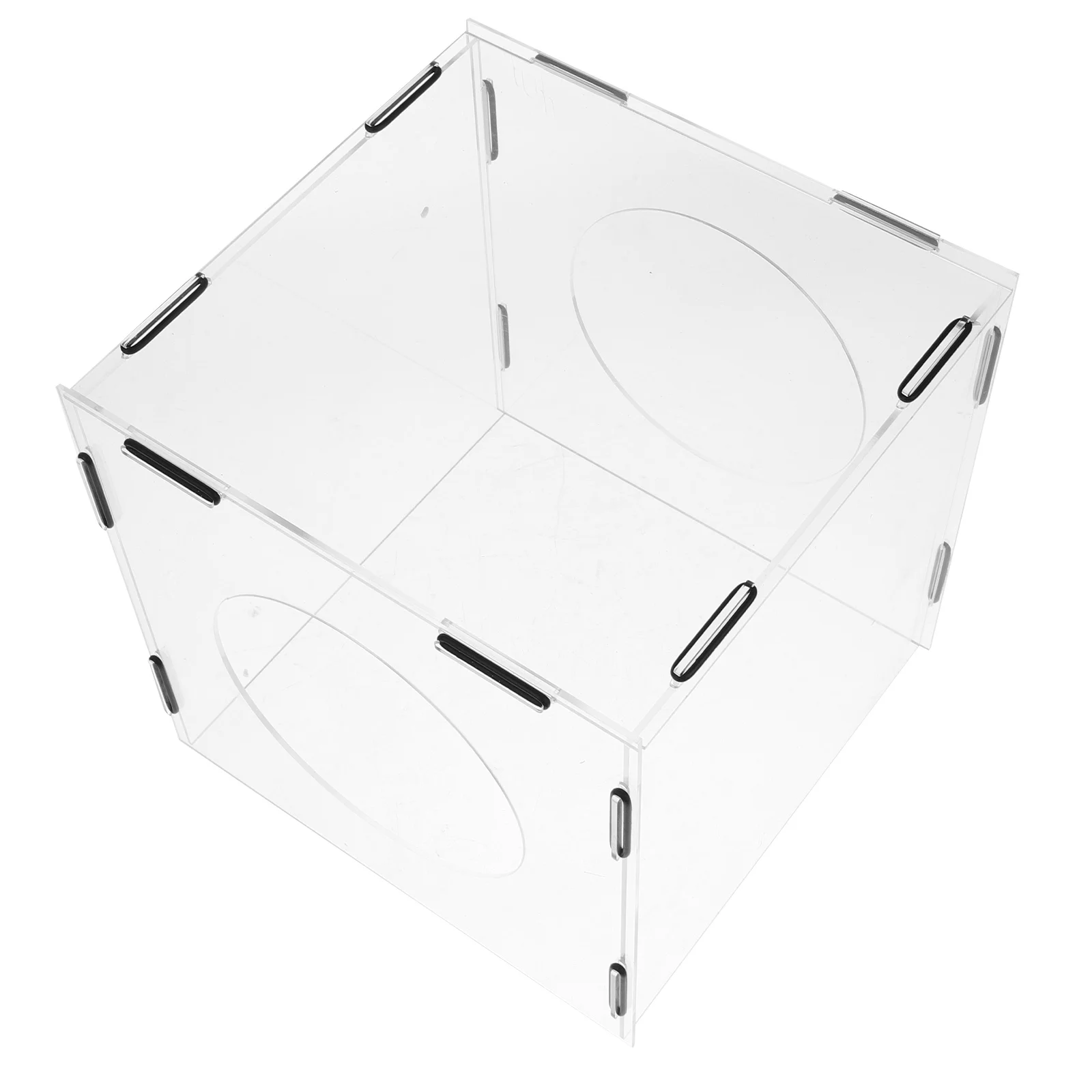 

Dustproof Acrylic Cover For Polishing Box Transparent Enclosed Hood With 2 Holes Cube Grinding Case Buffing Cage