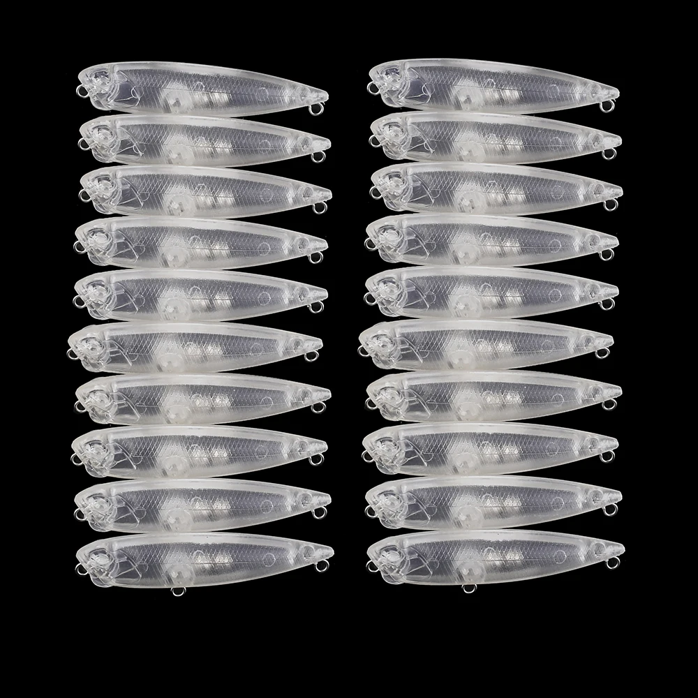 Chan’sHuang 20PCS Unpainted Blanks Bait 65mm 4.2g Floating Topwater Rattle Pencil DIY Handmade Artificial Fishing Lure Tackle