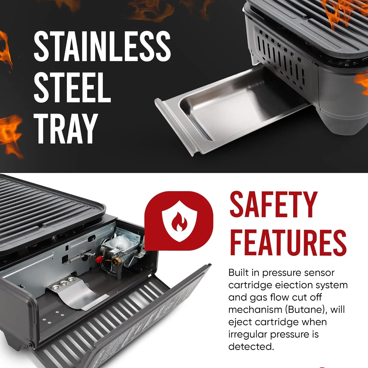 GasOne Propane or Butane Grill Stove GS-2400P Dual Fuel Portable Camping Grill Gas Stove with Carrying Case