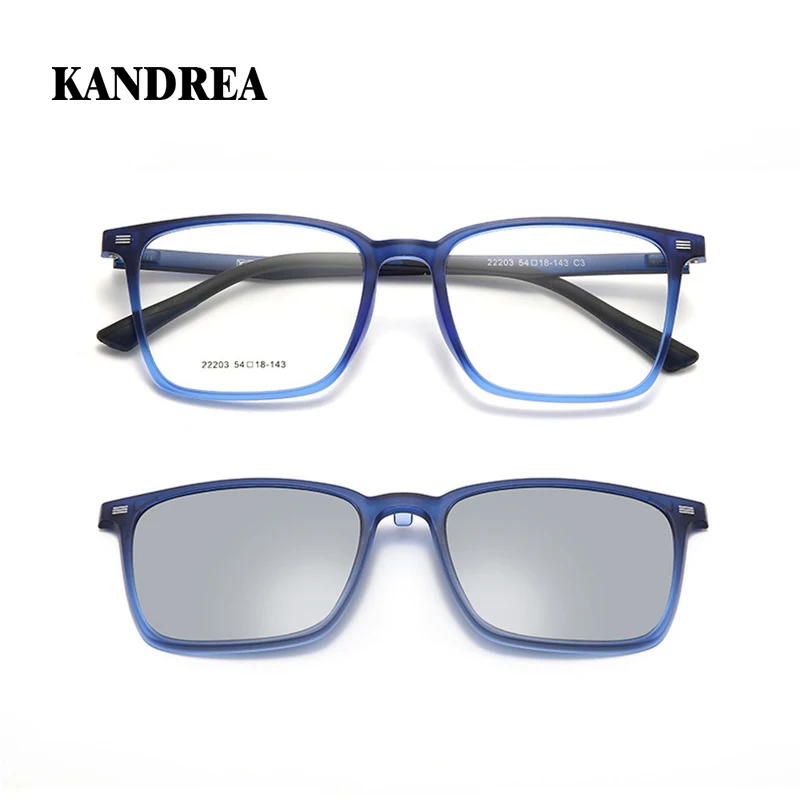 

KANDREA Retro Square Polarized Sunglasses Magnetic ULTEM 2 IN 1 Eyewear Vintage Optical Myopia 2025 NEW Glasses Frame 22203