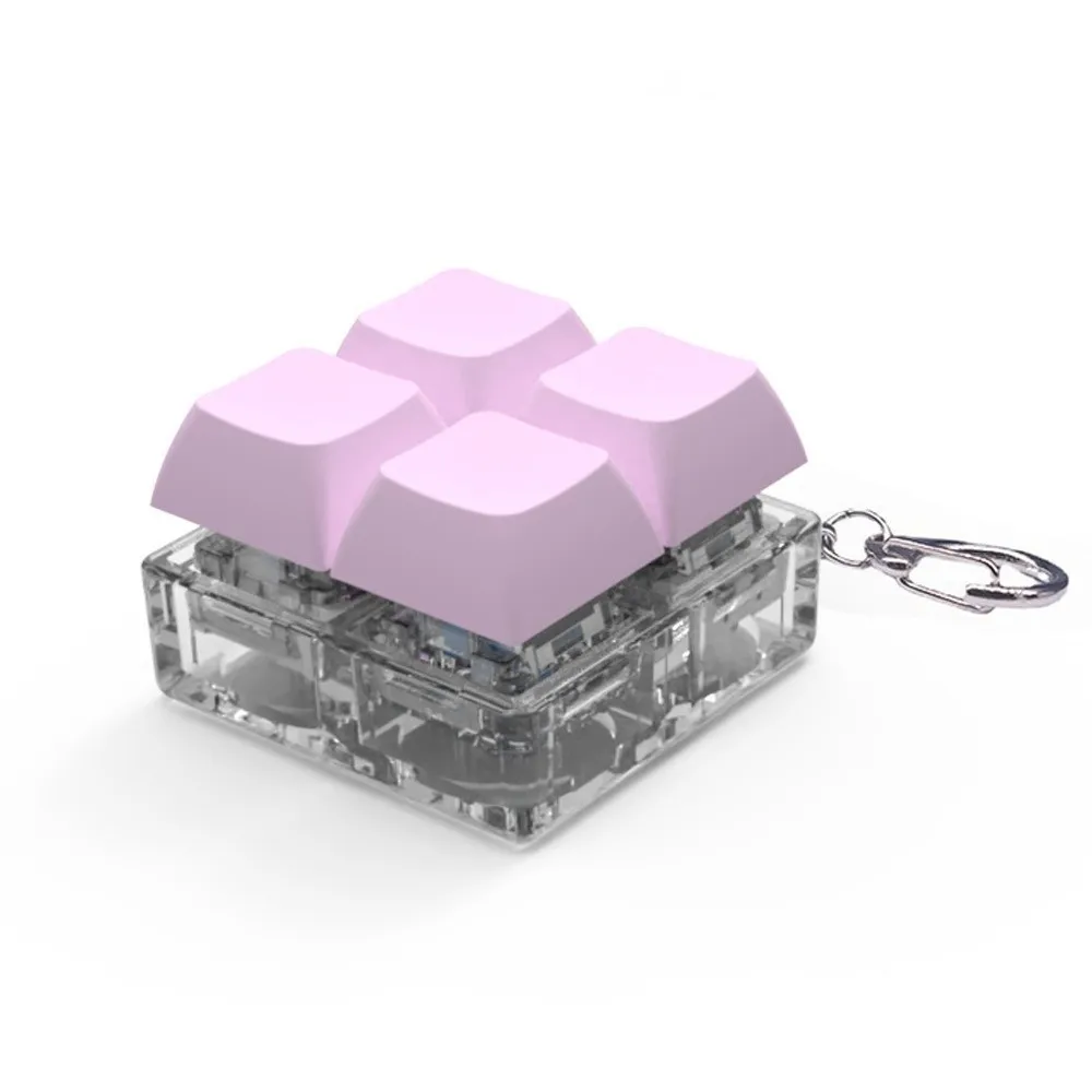 Nuevo DIY teclado Fidget llavero teclas botón alivio estrés dedo teclado tapa 4 teclas pasar el tiempo pellizco juguete adulto
